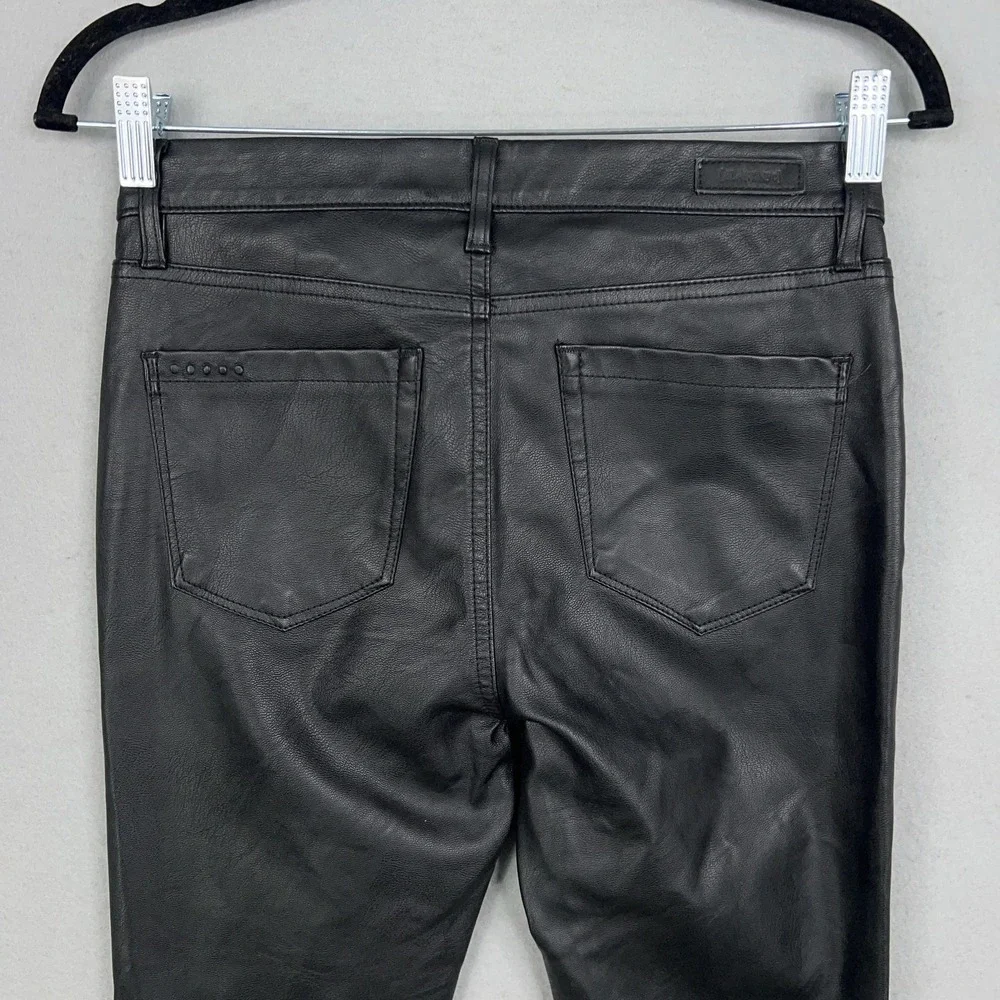 BLANKNYC Pants Womens 27 Black Faux Leather Coated Skinny Jeans Goth Edgy Rock